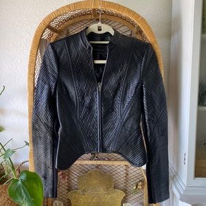 BCBG Black faux leather jacket
